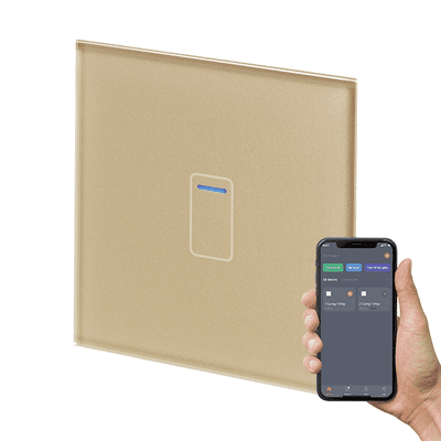 RetroTouch 1 Gang Brass Glass WiFi Touch Switch 01459