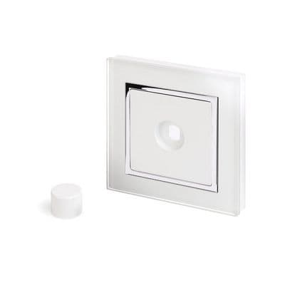 RetroTouch 1 Gang LED Dimmer Plate White Glass CT 02050