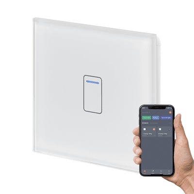 RetroTouch 1 Gang White Glass WiFi Touch Switch 01450
