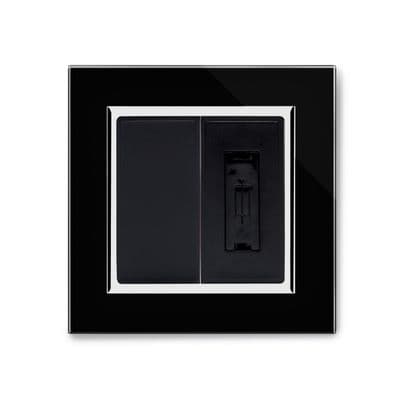RetroTouch 13A Unswitched Fused Spur Black Glass CT 04322