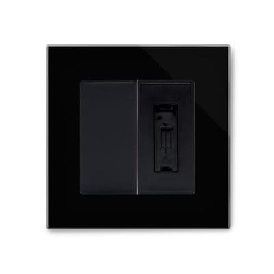 RetroTouch 13A Unswitched Fused Spur Black Glass PG 04324
