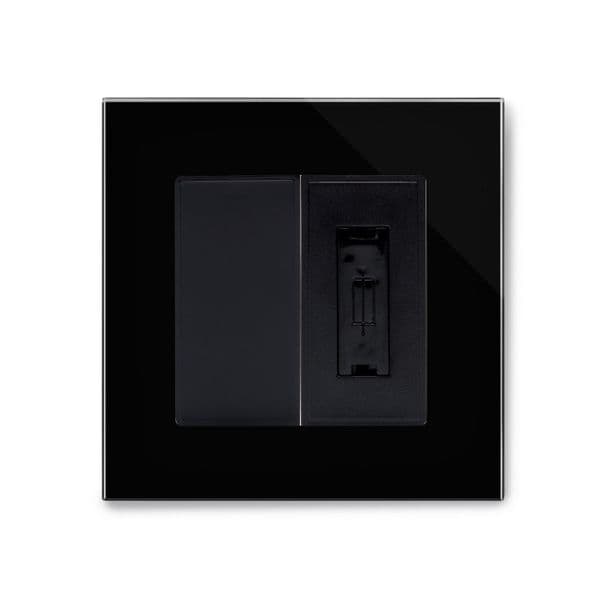 RetroTouch 13A Unswitched Fused Spur Black Glass PG 04324