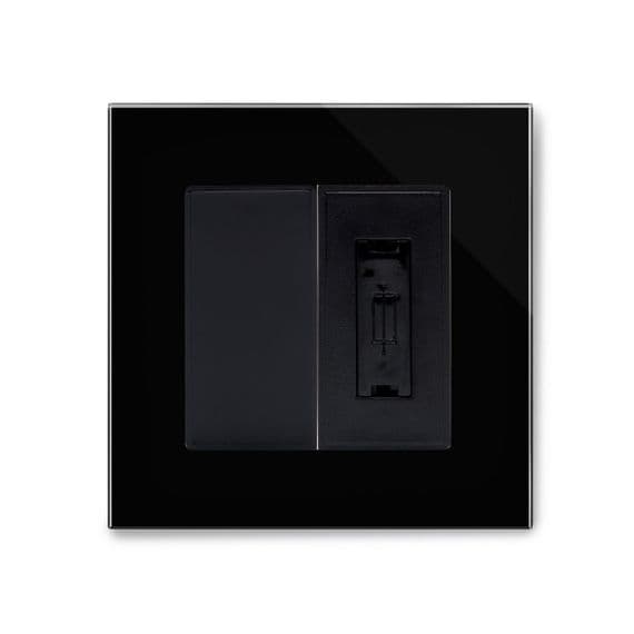 RetroTouch 13A Unswitched Fused Spur Black Glass PG 04324
