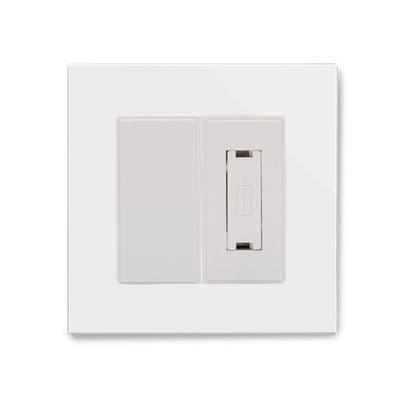 RetroTouch 13A Unswitched Fused Spur White Glass PG 04321