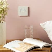 RetroTouch 2 Gang 1 Way Grey Glass Touch Dimmer Switch 01435