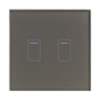 RetroTouch 2 Gang 2 Way/Intermediate Grey Glass Touch Switch 01415