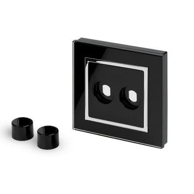 RetroTouch 2 Gang LED Dimmer Plate Black Glass CT 02071