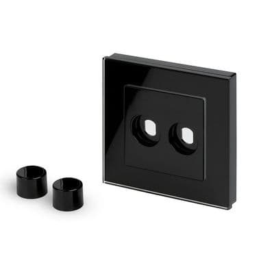 RetroTouch 2 Gang LED Dimmer Plate Black Glass PG 02073