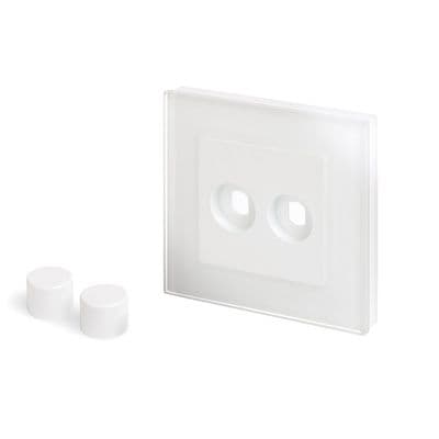 RetroTouch 2 Gang LED Dimmer Plate White Glass PG 02072