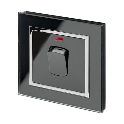 RetroTouch 20 Amp Double Pole Heater Switch Black Glass CT 01725