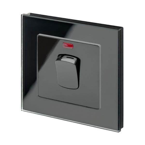 RetroTouch 20 Amp Double Pole Heater Switch Black Glass PG 01726