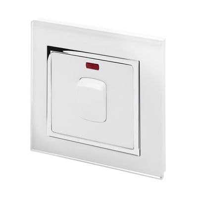 RetroTouch 20 Amp Double Pole Heater Switch White Glass CT 01720
