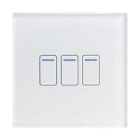 RetroTouch 3 Gang 1 Way White Glass Touch Switch 01404