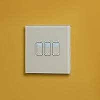 RetroTouch 3 Gang 1 Way White Glass Touch Switch 01404