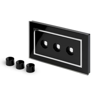 RetroTouch 3 Gang LED Dimmer Plate Black Glass CT 02091