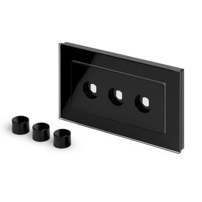 RetroTouch 3 Gang LED Dimmer Plate Black Glass PG 02093