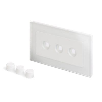 RetroTouch 3 Gang LED Dimmer Plate White Glass PG 02092