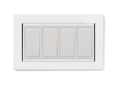 RetroTouch 4 Gang 2 Way Double Plate White CT 04503