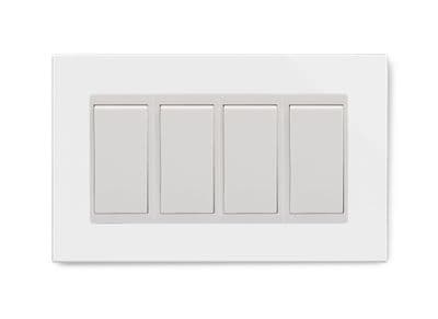 RetroTouch 4 Gang 2 Way Double Plate White PG 04504