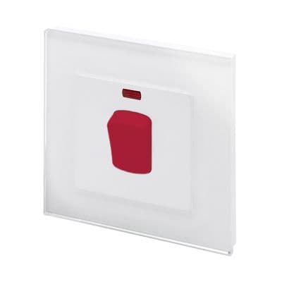 RetroTouch 45 Amp Double Pole Cooker Switch White Glass PG 01711