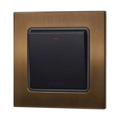 Retrotouch Aura 1 Gang 13A Switched Fused Spur - Brushed Bronze BM18BZ-RFSB