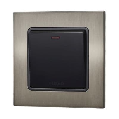 Retrotouch Aura 1 Gang 13A Switched Fused Spur - Brushed Nickel BM18BN-RFSB