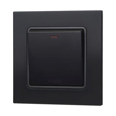 Retrotouch Aura 1 Gang 13A Switched Fused Spur - Matt Black MM18MB-RFSB