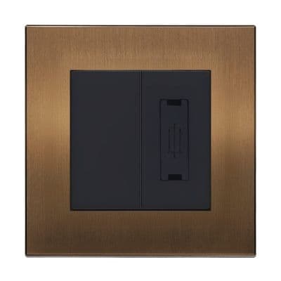 Retrotouch Aura 1 Gang 13A Unswitched Fused Spur - Brushed Bronze BM13BZ-FM1B
