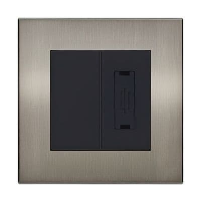 Retrotouch Aura 1 Gang 13A Unswitched Fused Spur - Brushed Nickel BM13BN-FM1B