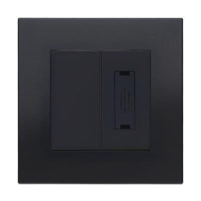 Retrotouch Aura 1 Gang 13A Unswitched Fused Spur - Matt Black MM13MB-FM1B