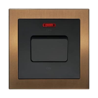 Retrotouch Aura 1 Gang 20A Switch with Neon - Brushed Bronze BM12BZ-R20B