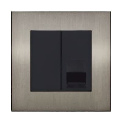 Retrotouch Aura 1 Gang BT Master Telephone Socket - Brushed Nickel BM13BN-BT1B