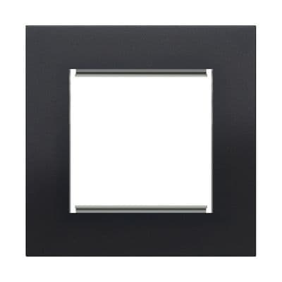 Retrotouch Aura 1 Gang Euro Module Plate - Matt Black MM13MB-EU1B