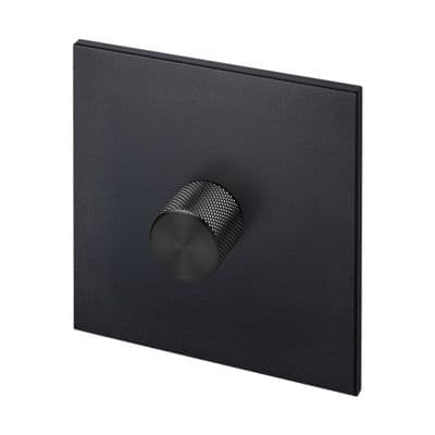 Retrotouch Aura 1 Gang LED Dimmer Switch - Matt Black with Black Knob MM15MB-D12B-LEDB