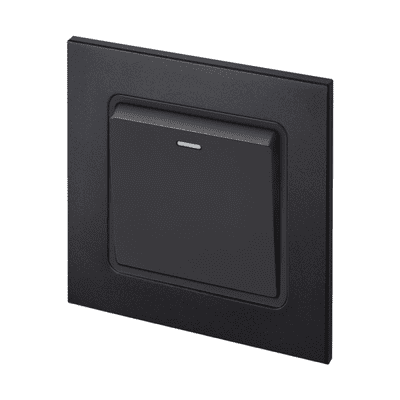 Retrotouch Aura 1 Gang Rocker Light Switch - Matt Black MM11MB-R12B