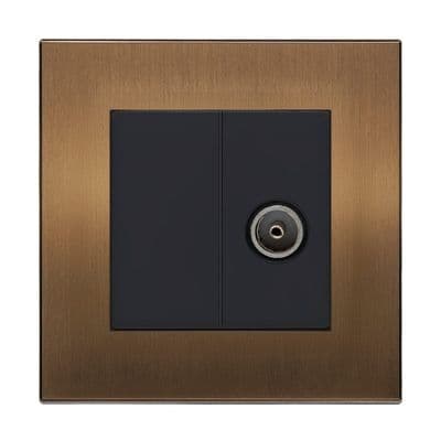 Retrotouch Aura 1 Gang TV Socket - Brushed Bronze BM13BZ-TV1B