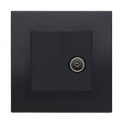 Retrotouch Aura 1 Gang TV Socket - Matt Black MM13MB-TV1B