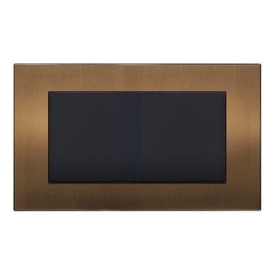 Retrotouch Aura 2 Gang Blank Plate Double - Brushed Bronze BM13BZ-BP2B