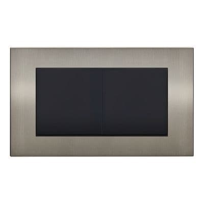Retrotouch Aura 2 Gang Blank Plate Double - Brushed Nickel BM13BN-BP2B