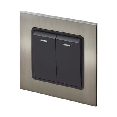 Retrotouch Aura 2 Gang Intermediate Switch - Brushed Nickel BM11BN-R2TB