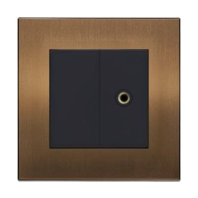 Retrotouch Aura 3.5mm Stereo Jack Outlet - Brushed Bronze BM13BZ-JP35B