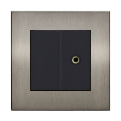 Retrotouch Aura 3.5mm Stereo Jack Outlet - Brushed Nickel BM13BN-JP35B