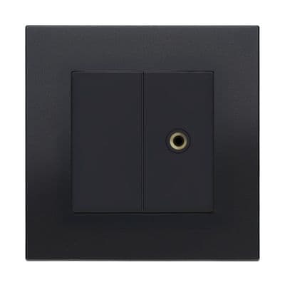 Retrotouch Aura 3.5mm Stereo Jack Outlet - Matt Black MM13MB-JP35B