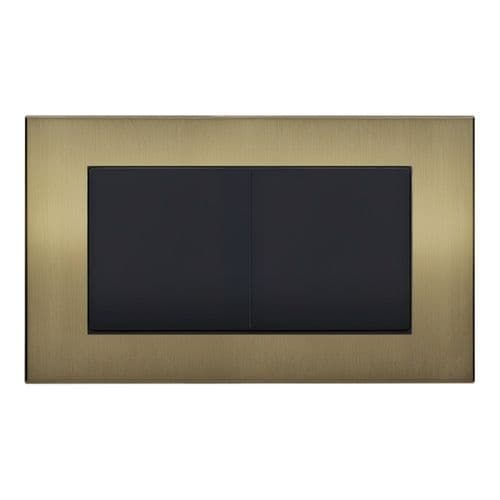 Retrotouch Aura BM13BB-BP2B 2 Gang Blank Plate Double - Brushed Brass