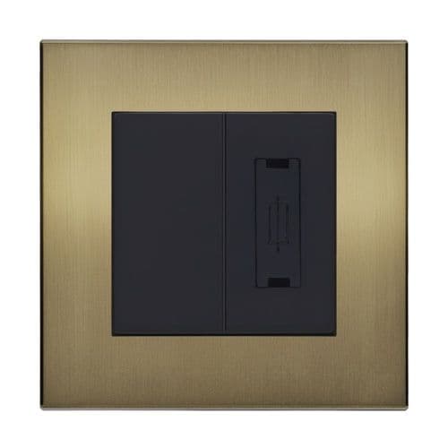 Retrotouch Aura BM13BB-FM1B 1 Gang 13A Unswitched Fused Spur - Brushed Brass
