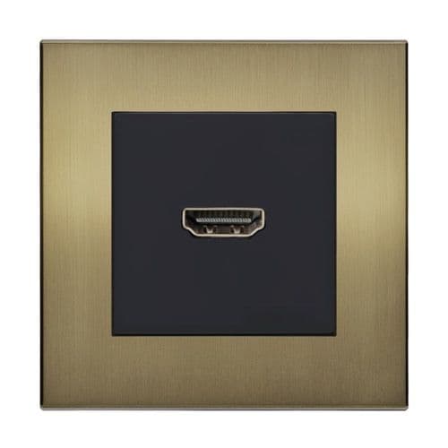 Retrotouch Aura BM13BB-HD1B HDMI Socket - Brushed Brass