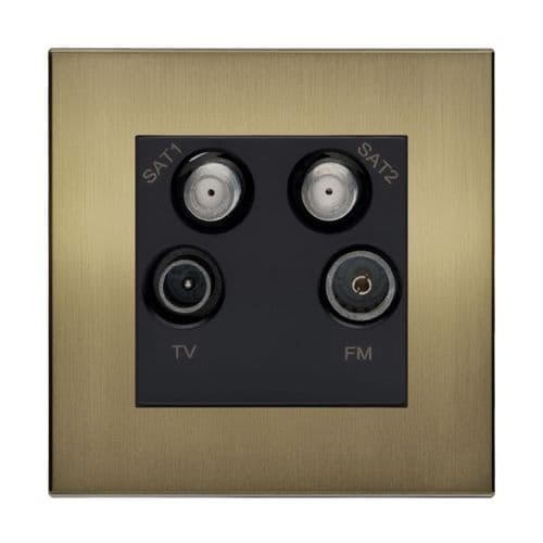Retrotouch Aura BM13BB-QDPB Quadplexed Outlet - Brushed Brass