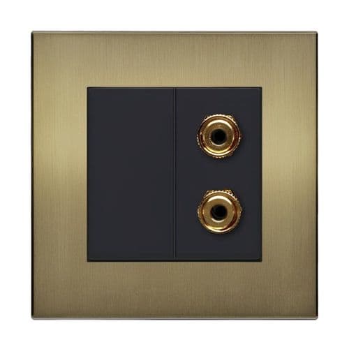 Retrotouch Aura BM13BB-SP1B Twin Speaker Post Socket - Brushed Brass