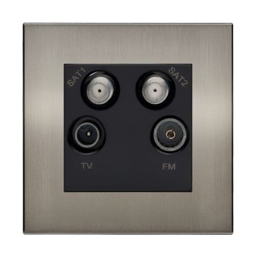 Retrotouch Aura BM13BN-QDPB Quadplexed Outlet - Brushed Nickel