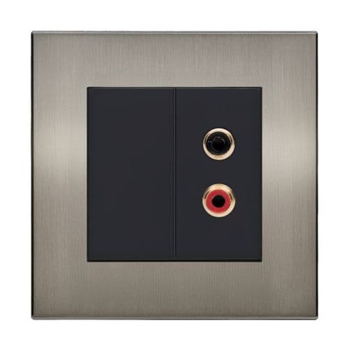 Retrotouch Aura BM13BN-RCAB Twin Phono RCA Socket - Brushed Nickel